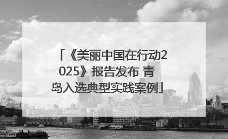《美丽中国在行动2025》报告发布 青岛入选典型实践案例