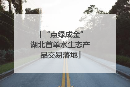 “点绿成金” 湖北首单水生态产品交易落地