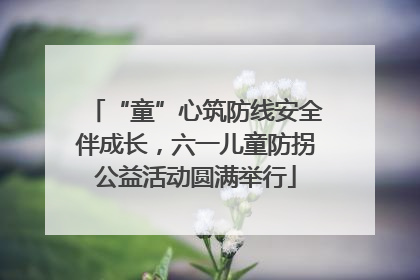 “童”心筑防线安全伴成长，六一儿童防拐公益活动圆满举行