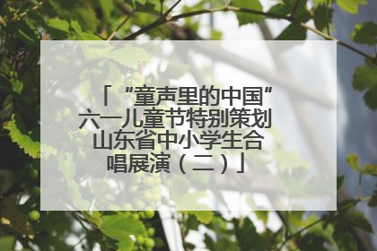 “童声里的中国”六一儿童节特别策划 山东省中小学生合唱展演（二）