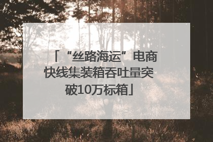 “丝路海运”电商快线集装箱吞吐量突破10万标箱