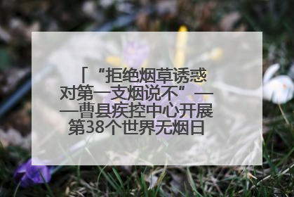 “拒绝烟草诱惑 对第一支烟说不”——曹县疾控中心开展第38个世界无烟日科普宣传活动
