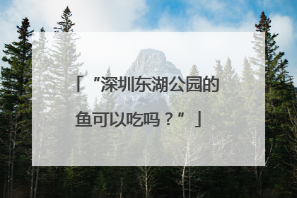 “深圳东湖公园的鱼可以吃吗？”