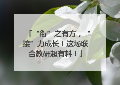 “衔”之有方，“接”力成长！这场联合教研超有料！