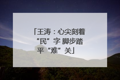 王涛：心尖刻着“民”字 脚步踏平“难”关