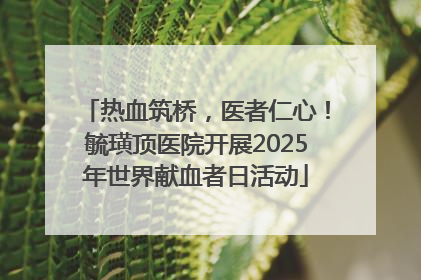 热血筑桥，医者仁心！毓璜顶医院开展2025年世界献血者日活动