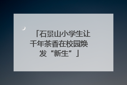 石景山小学生让千年茶香在校园焕发“新生”