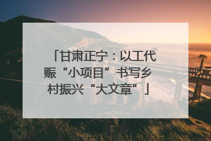 甘肃正宁：以工代赈“小项目”书写乡村振兴“大文章”
