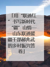 用“联通红”书写新时代“疆”山情——山东联通援疆干部郝兆武的乡村振兴答卷