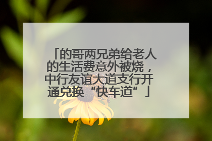 的哥两兄弟给老人的生活费意外被烧，中行友谊大道支行开通兑换“快车道”