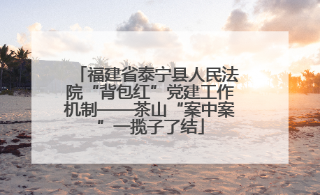 福建省泰宁县人民法院“背包红”党建工作机制——茶山“案中案”一揽子了结