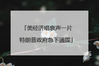 美经济唱衰声一片 特朗普政府急下通牒