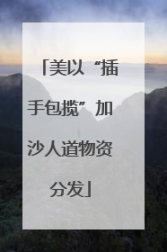 美以“插手包揽”加沙人道物资分发