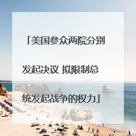 美国参众两院分别发起决议 拟限制总统发起战争的权力