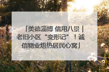 美德淄博 信用八景｜老旧小区“变形记”！诚信物业焐热居民心窝