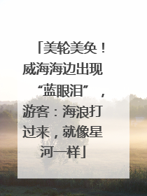 美轮美奂！威海海边出现“蓝眼泪”，游客：海浪打过来，就像星河一样