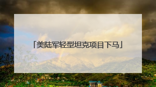 美陆军轻型坦克项目下马