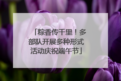 粽香传千里！多部队开展多种形式活动庆祝端午节