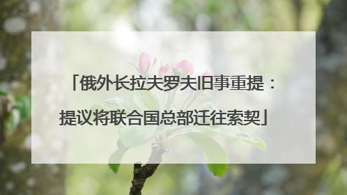 俄外长拉夫罗夫旧事重提：提议将联合国总部迁往索契