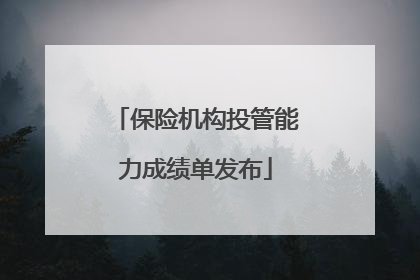 保险机构投管能力成绩单发布