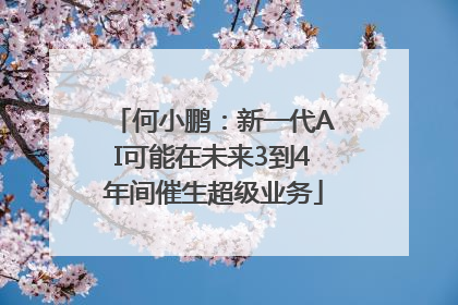 何小鹏：新一代AI可能在未来3到4年间催生超级业务