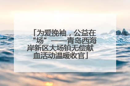 为爱挽袖，公益在“场”——青岛西海岸新区大场镇无偿献血活动温暖收官