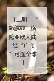 三明：“新航线”横跨亚欧大陆 经“广飞”可通全球