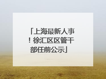 上海最新人事！徐汇区区管干部任前公示