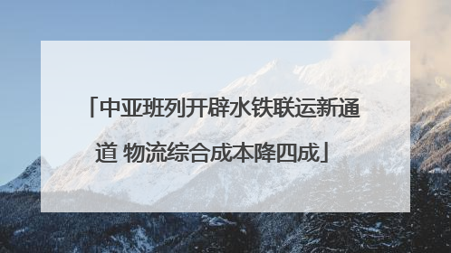 中亚班列开辟水铁联运新通道 物流综合成本降四成