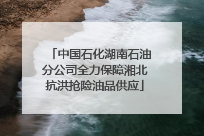 中国石化湖南石油分公司全力保障湘北抗洪抢险油品供应