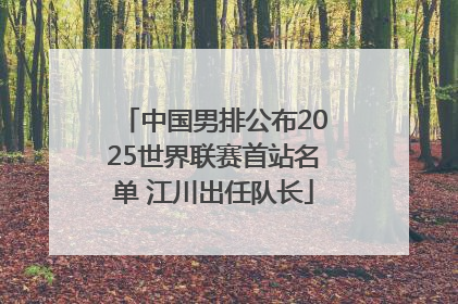 中国男排公布2025世界联赛首站名单 江川出任队长
