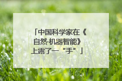 中国科学家在《自然·机器智能》上露了一“手”