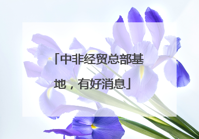 中非经贸总部基地，有好消息