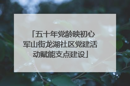 五十年党龄映初心 军山街龙湖社区党建活动赋能支点建设
