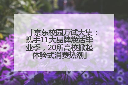 京东校园万试大集：携手11大品牌焕活毕业季，20所高校掀起体验式消费热潮
