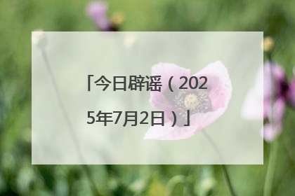 今日辟谣（2025年7月2日）
