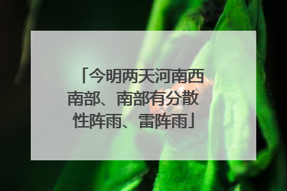 今明两天河南西南部、南部有分散性阵雨、雷阵雨
