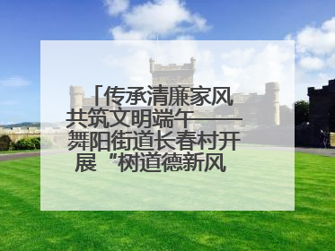 传承清廉家风 共筑文明端午——舞阳街道长春村开展“树道德新风 扬端午文化”主题活动