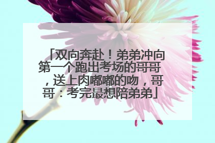 双向奔赴！弟弟冲向第一个跑出考场的哥哥，送上肉嘟嘟的吻，哥哥：考完最想陪弟弟
