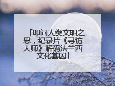 叩问人类文明之思，纪录片《寻访大师》解码法兰西文化基因
