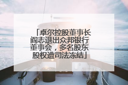 卓尔控股董事长阎志退出众邦银行董事会，多名股东股权遭司法冻结