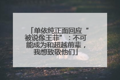 单依纯正面回应“被说像王菲”：不可能成为和超越前辈，我想致敬他们