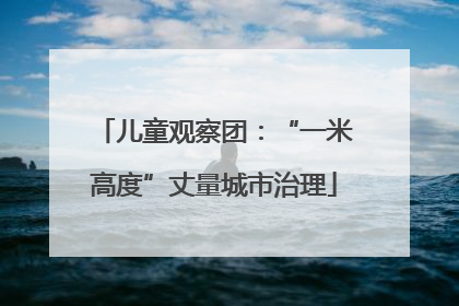 儿童观察团：“一米高度”丈量城市治理