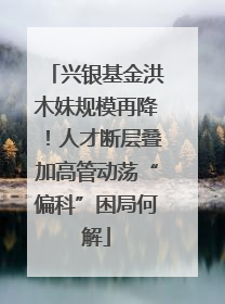 兴银基金洪木妹规模再降！人才断层叠加高管动荡“偏科”困局何解