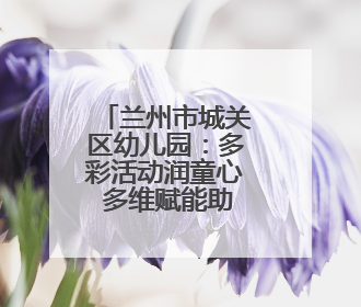 兰州市城关区幼儿园：多彩活动润童心 多维赋能助成长