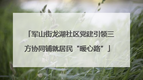 军山街龙湖社区党建引领三方协同铺就居民“暖心路”
