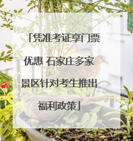 凭准考证享门票优惠 石家庄多家景区针对考生推出福利政策