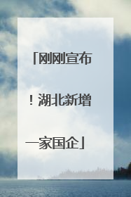 刚刚宣布！湖北新增一家国企