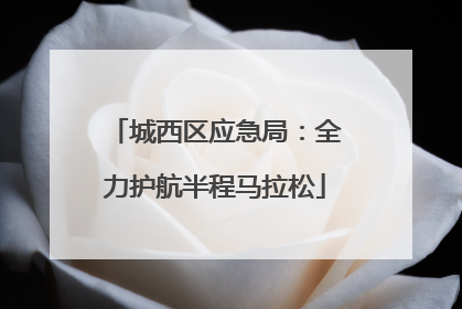 城西区应急局：全力护航半程马拉松