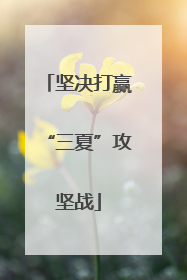 坚决打赢“三夏”攻坚战